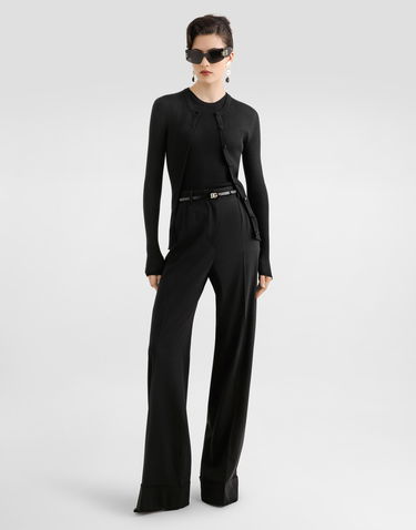 Панталони Dolce & Gabbana Dolce & Gabbana Bi-Stretch Wool Cuffed Trousers Черно | FTBM0TGDC7QN0000, 3