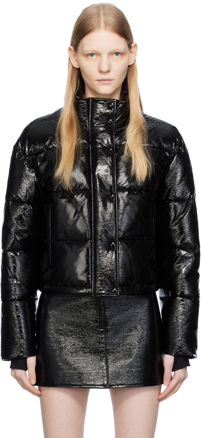 Пухо яке Courrèges Courrèges Embroidered Puffer Jacket Черно | 323CMA106VY0016, 0
