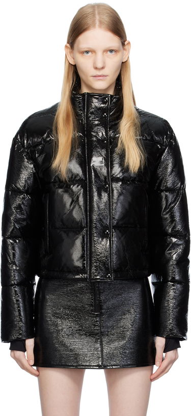 Пухо яке Courrèges Courrèges Embroidered Puffer Jacket Черно | 323CMA106VY0016, 0