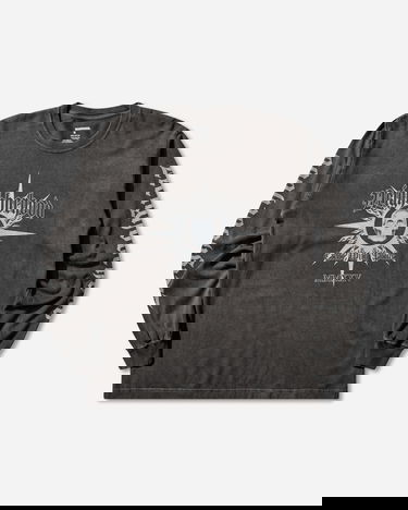 Тениска Neighborhood Washed Longsleeve T-Shirt with Skull Graphic and Gothic Sleeves Черно | 252PCNH-LT15 BLACK, 1