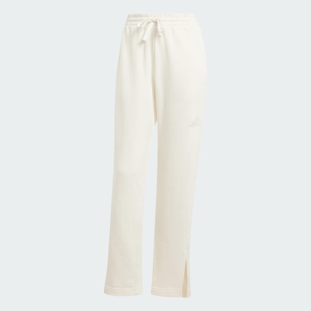 Спортни панталони adidas Performance Terry 3-Stripes Straight Leg Joggers Бяло | IW1134, 1
