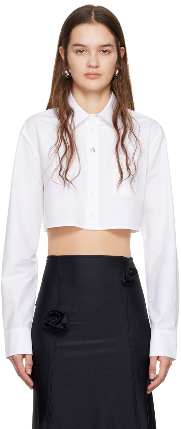 Риза Coperni Coperni Cropped Button-Down Shirt Бяло | COPCH27300, 0