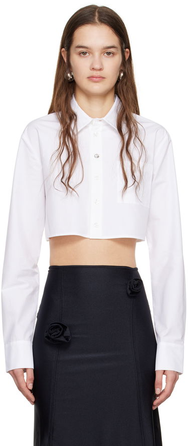 Риза Coperni Coperni Cropped Button-Down Shirt Бяло | COPCH27300, 0