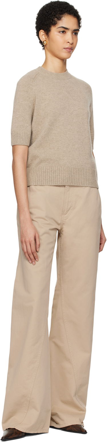Панталони Anine Bing ANINE BING Briley Wide Leg Trousers Бежово | A-03-1149-OMA10, 3