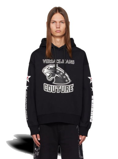 Суитчър Versace Jeans Couture Printed Hoodie Черно | E75GAIE05_ECF02E