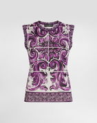 Dolce & Gabbana Majolica Print Silk Tank Top
