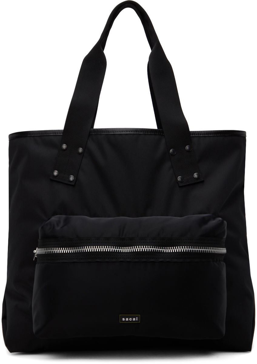 Голяма пазарска чанта sacai Zip Compartment Tote Черно | 24-0697S, 0
