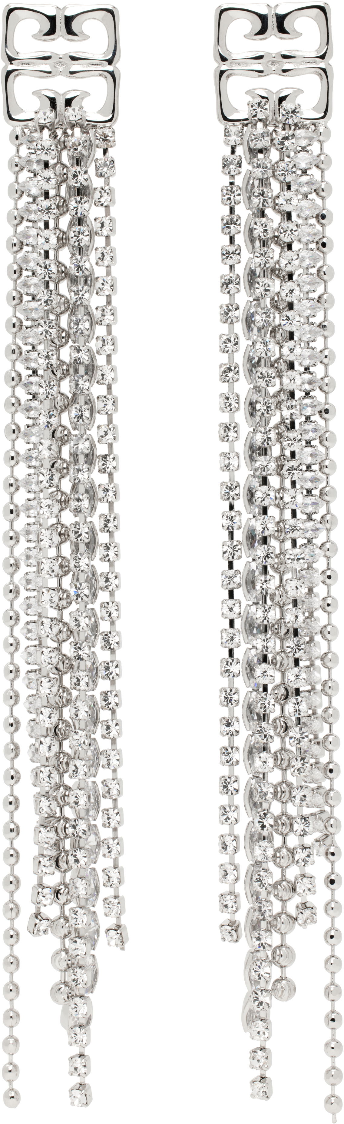 Обеци Givenchy 4G Liquid Crystal Drop Earrings Металик | BF111RF005040, 0