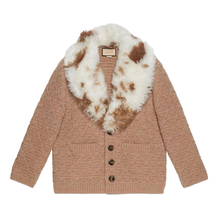 Палта Gucci Gucci Wool Knit Coat with Shearling Collar Бежово | 706756-XKCKM-2602
