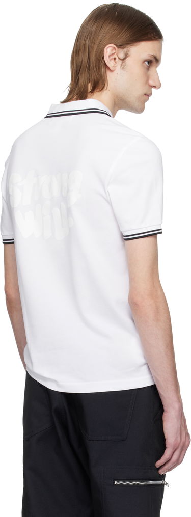 Поло тениска Comme des Garçons Comme des Garçons Shirt Fred Perry Edition 'Strong Will' Polo Бяло | FO-T502-051, 2