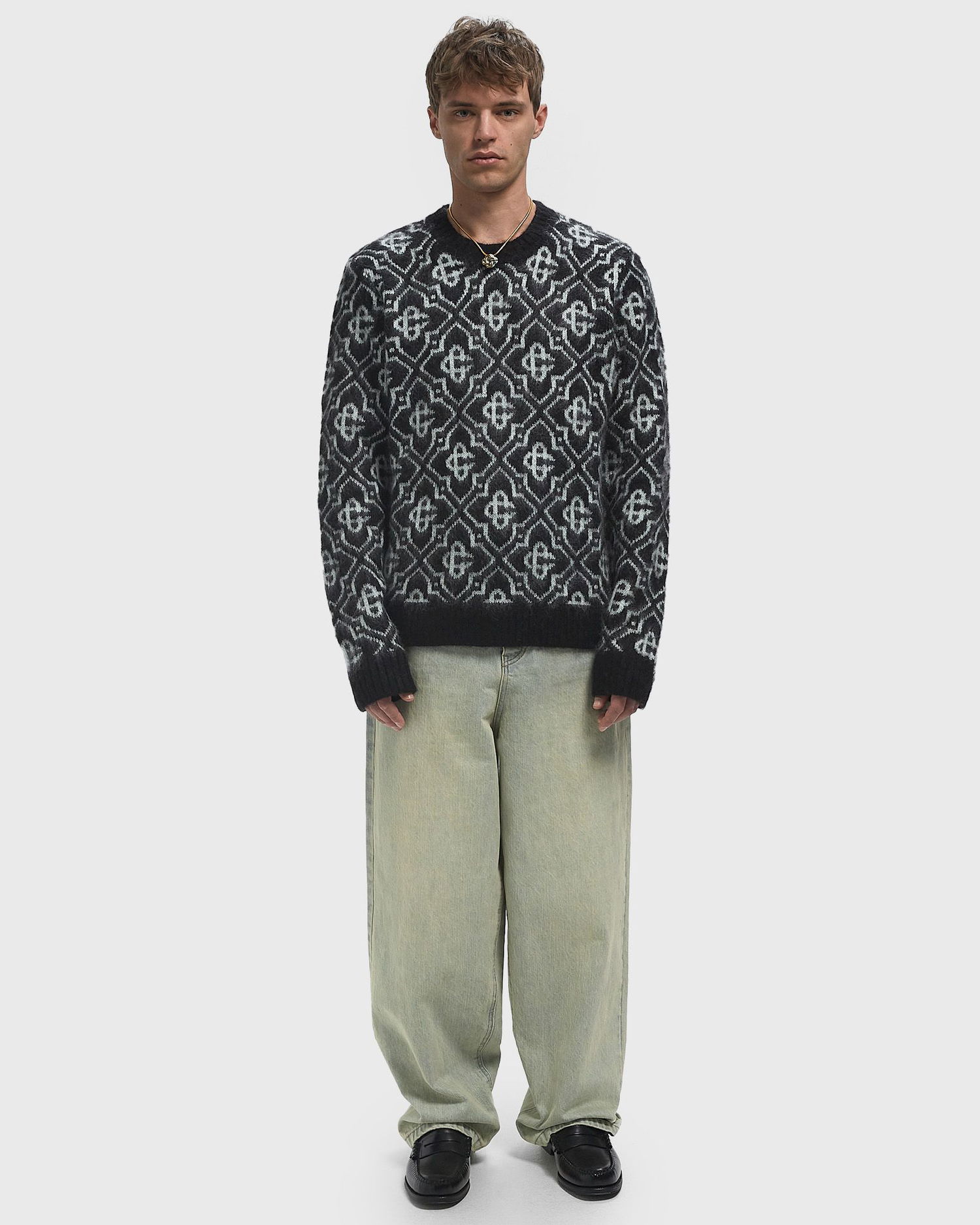 Пуловер Casablanca Monogram Crewneck Sweater Черно | MPF25-KW-1004-02, 1