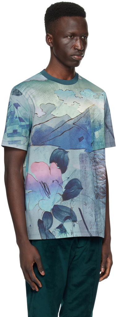 Тениска Paul Smith Paul Smith Printed T-Shirt Синьо | M1R-919T-MP4275-47, 1