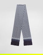 Dolce & Gabbana Silk Twill Scarf with Micro-Design and Logo