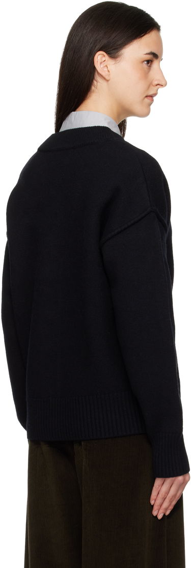 Пуловер AMI Wool Ami de Coeur Cardigan Черно | H25UKC367.018, 2