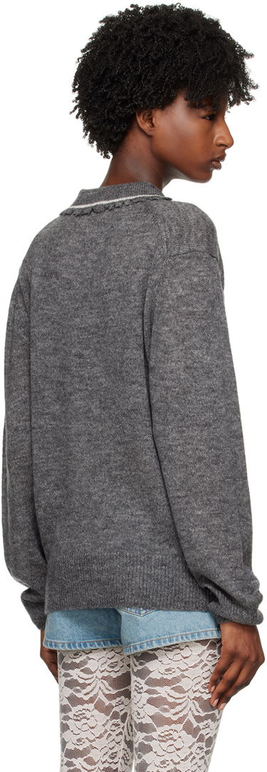 Пуловер We11done Frayed Polo Sweater Сиво | WD-KT1-23-665-U-GY, 2