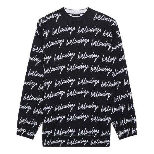 Пуловер Balenciaga All Over Logo Jumper Черно | 625984T31841070, 0