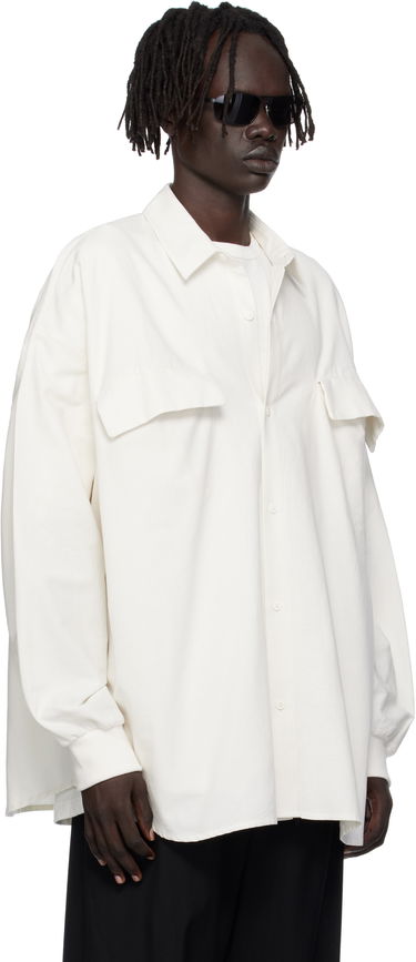 Риза Fear of God ESSENTIALS Long-Sleeve Oxford Shirt with Flap Pockets Бяло | 186SP254424F, 1