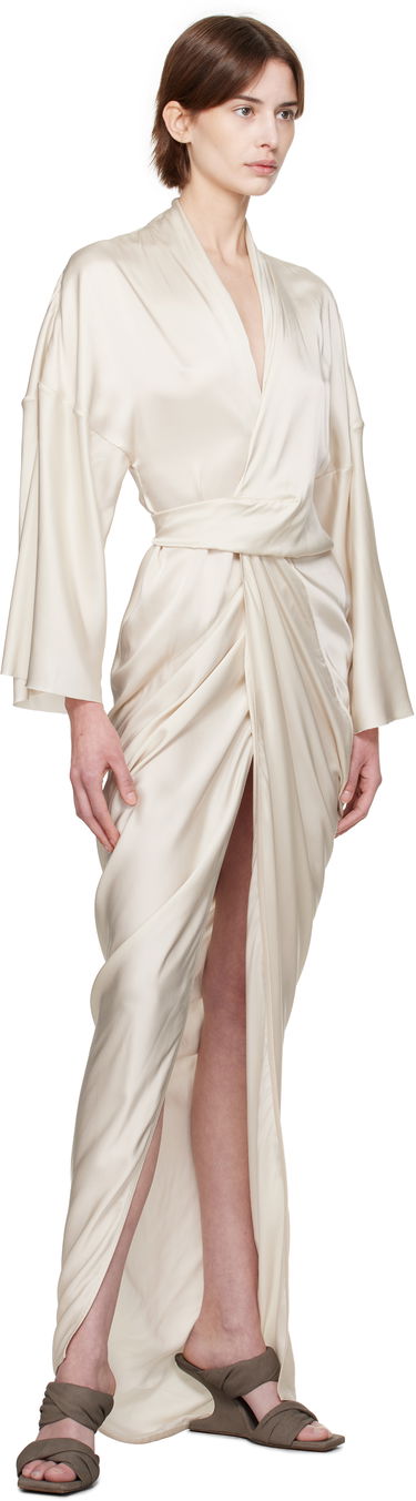Pокля Rick Owens Rick Owens Hollywood Wrap Maxi Dress Бежово | RP01E7566 SCH, 3