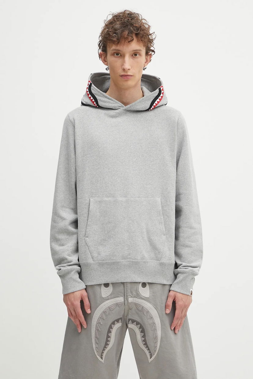 Суитчър BAPE Shark Applique Hoodie Сиво | 1K80114013