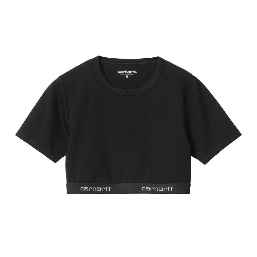 Съкратен топ Carhartt WIP Script Crop Top Черно | I033222_89_XX