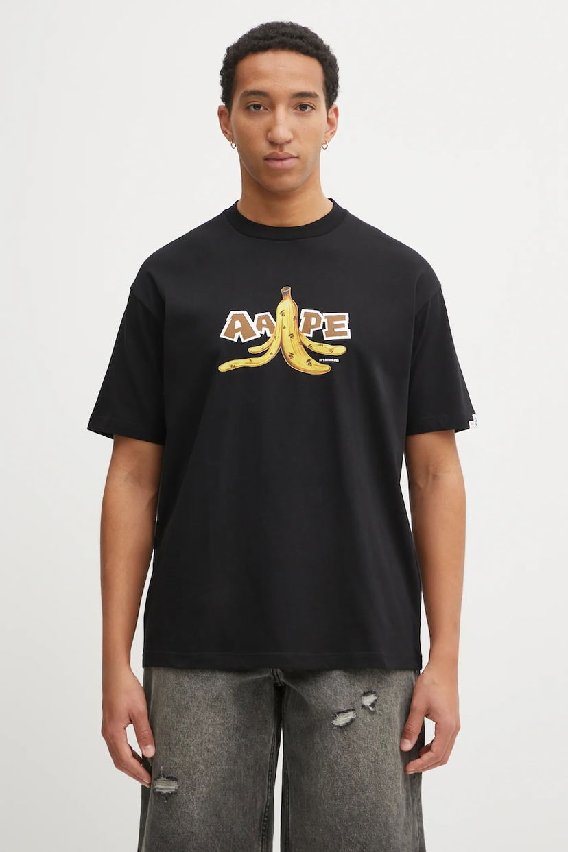 Тениска AAPE by A Bathing Ape Theme Main Graphic Banana Peel T-Shirt Черно | AAPTEM1751XXP