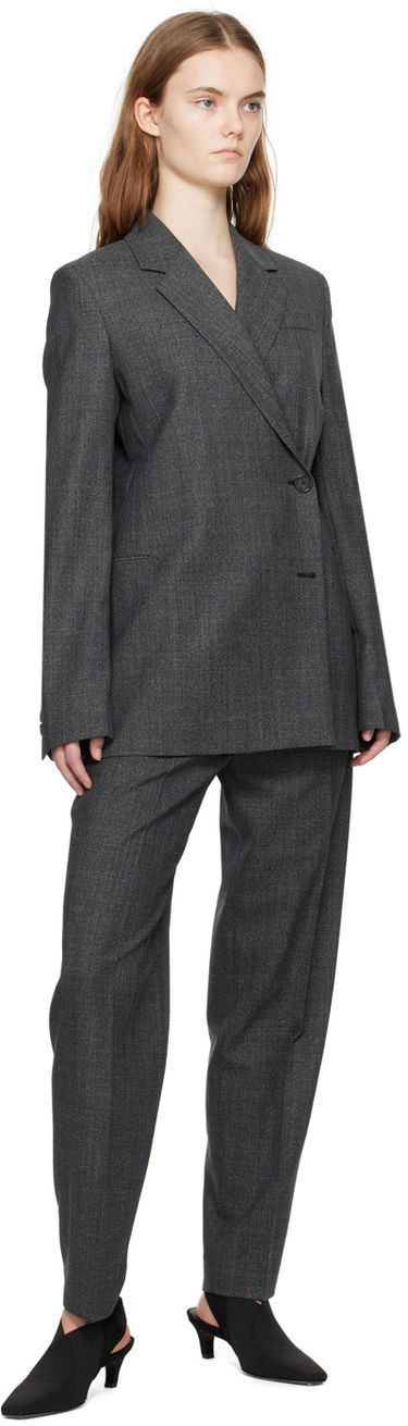 Яке TOTEME TOTEME Off-Center Wrap Blazer Сиво | 242-WRZ1916-FB0110, 3