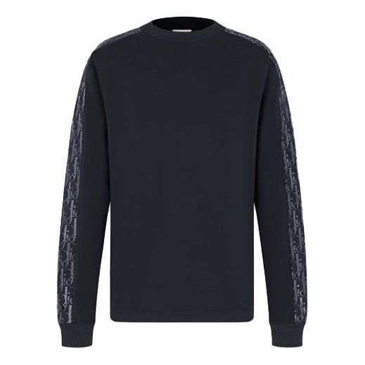 Тениска Dior Dior Loose T-Shirt with Embroidered Logo Sleeves Тъмно синьо | 113J643A0554-C542