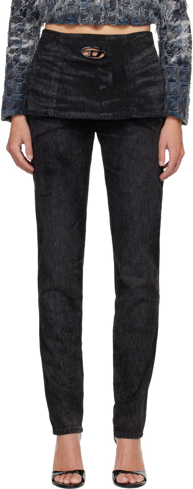 D-Hourjian Straight-Leg Washed Denim D-Logo Jeans