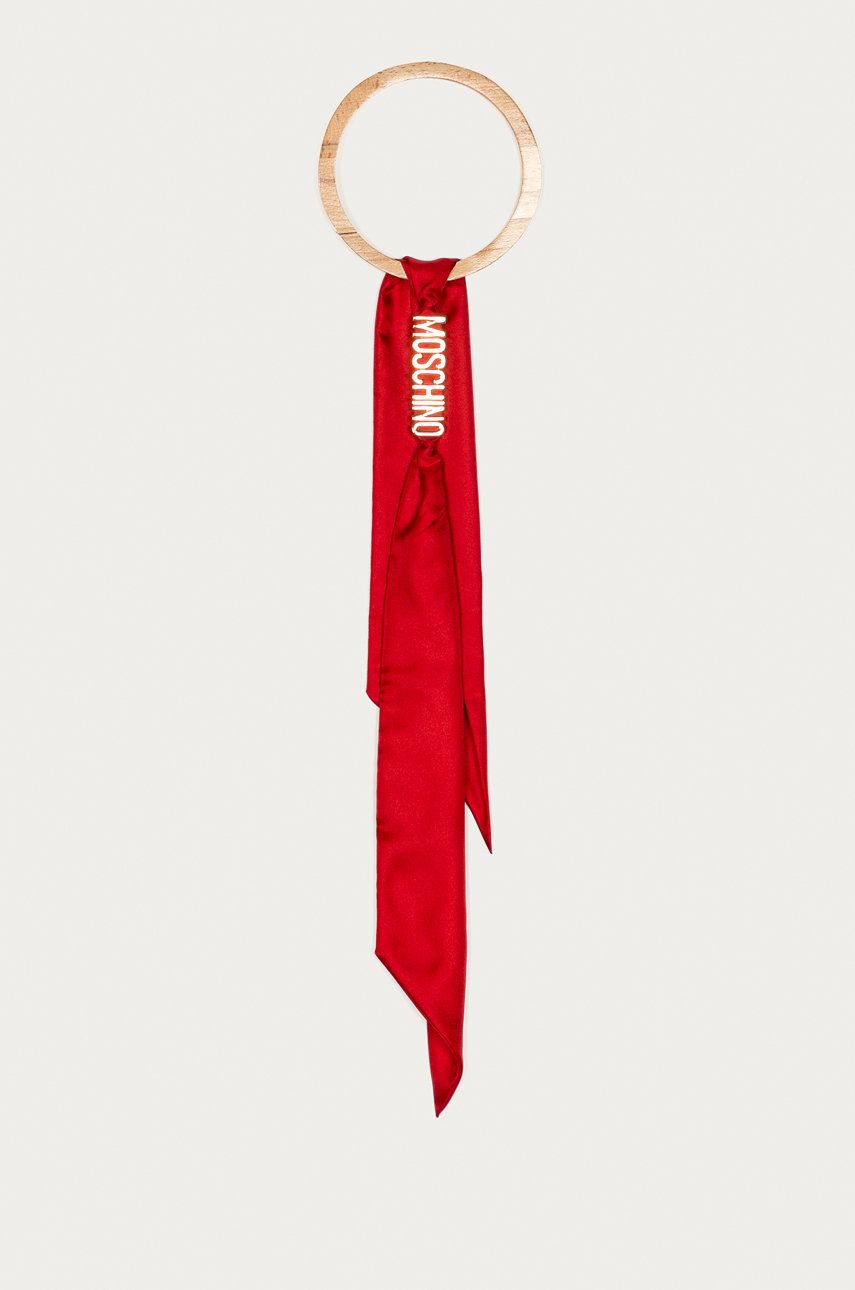 Шал Moschino Moschino Red Silk Twilly Scarf with Wooden Ring Червено | M2414.03015, 0