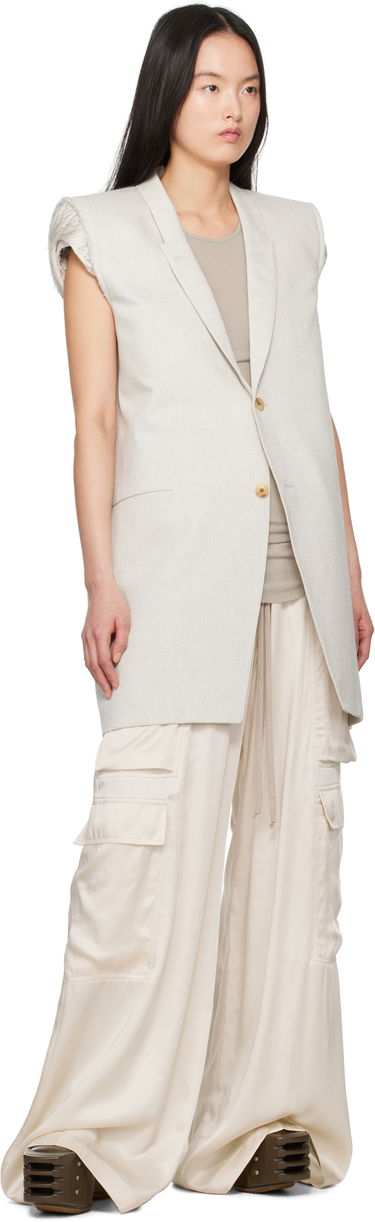 Жилетка Rick Owens Rick Owens Hollywood Dirt Tailored Sleeveless Denim Blazer Бежово | RP01E7768 DRD, 3