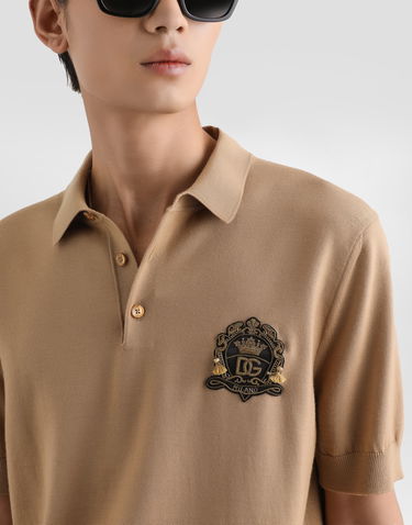 Поло тениска Dolce & Gabbana Dolce & Gabbana Virgin Wool Polo Shirt Бежово | GXZ02ZJDVG8M2366, 3