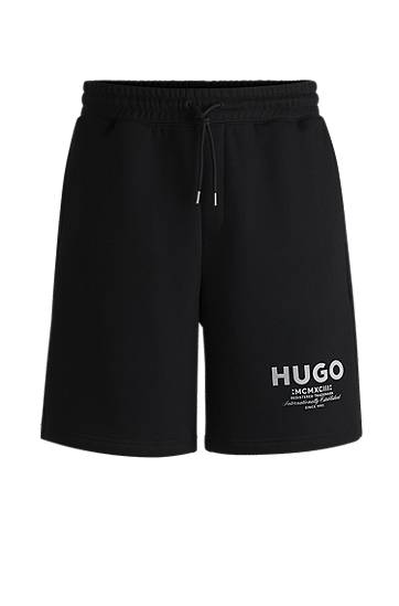 HUGO Loose Fit Cotton Terry Shorts with Logo