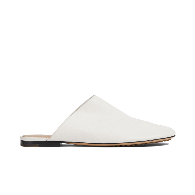 Кецове и обувки Bottega Veneta Dot Sock Leather Mules Бяло | 667185VBP409013