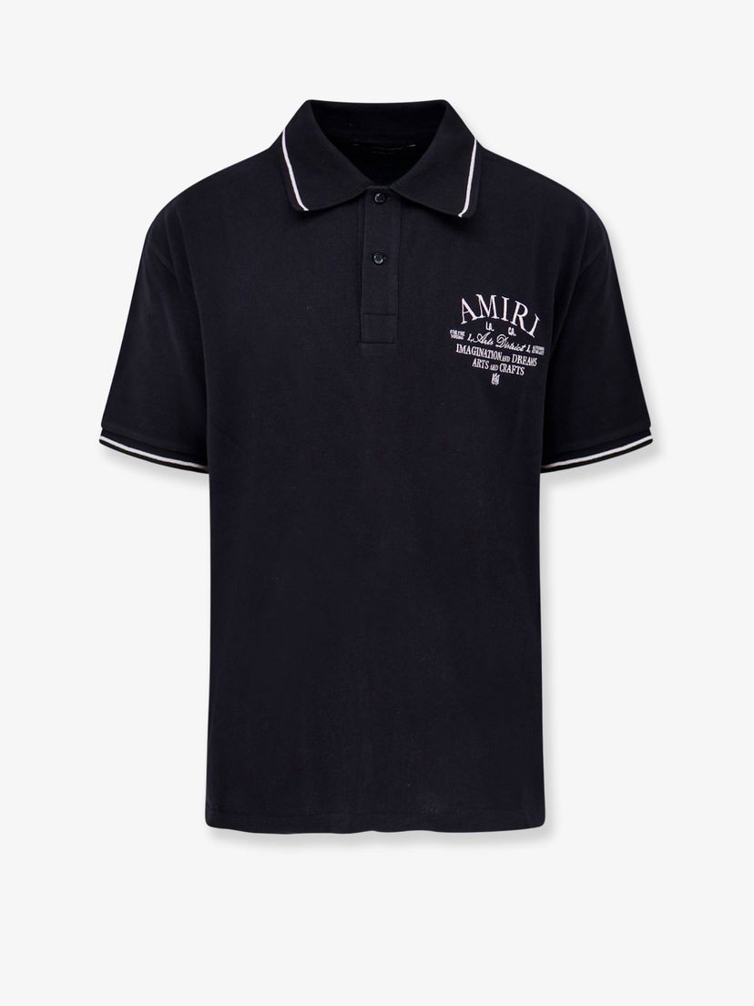 Поло тениска AMIRI District Polo Shirt Черно | PS24MSS023BLACK