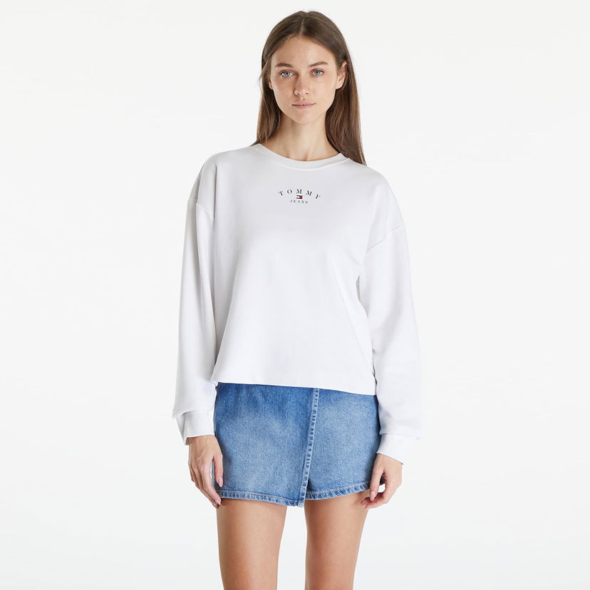 Тениска Tommy Hilfiger Essential Logo 2 Crewneck Sweatshirt White Бяло | DW0DW18143 YBR