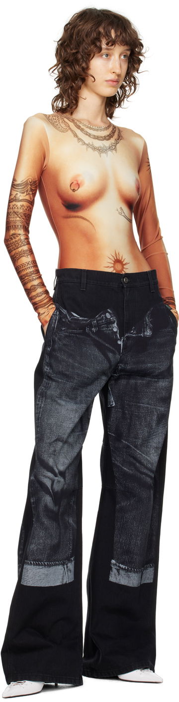 боди Jean Paul Gaultier Gaultier 'The Body Tattoo' Long Sleeve Bodysuit Многоцветен | 23/15-F-BD009-J527-25, 4