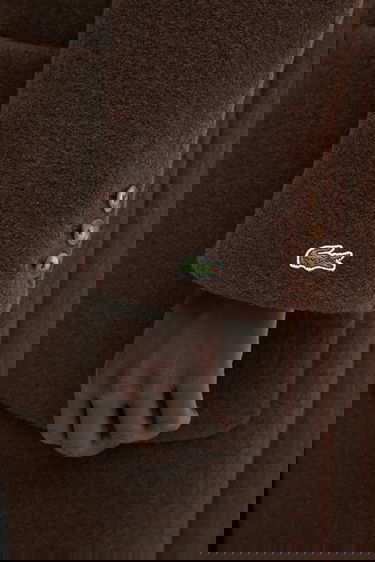 Палта Lacoste Long Textured Wool Coat Кафяво | BF5306, 3