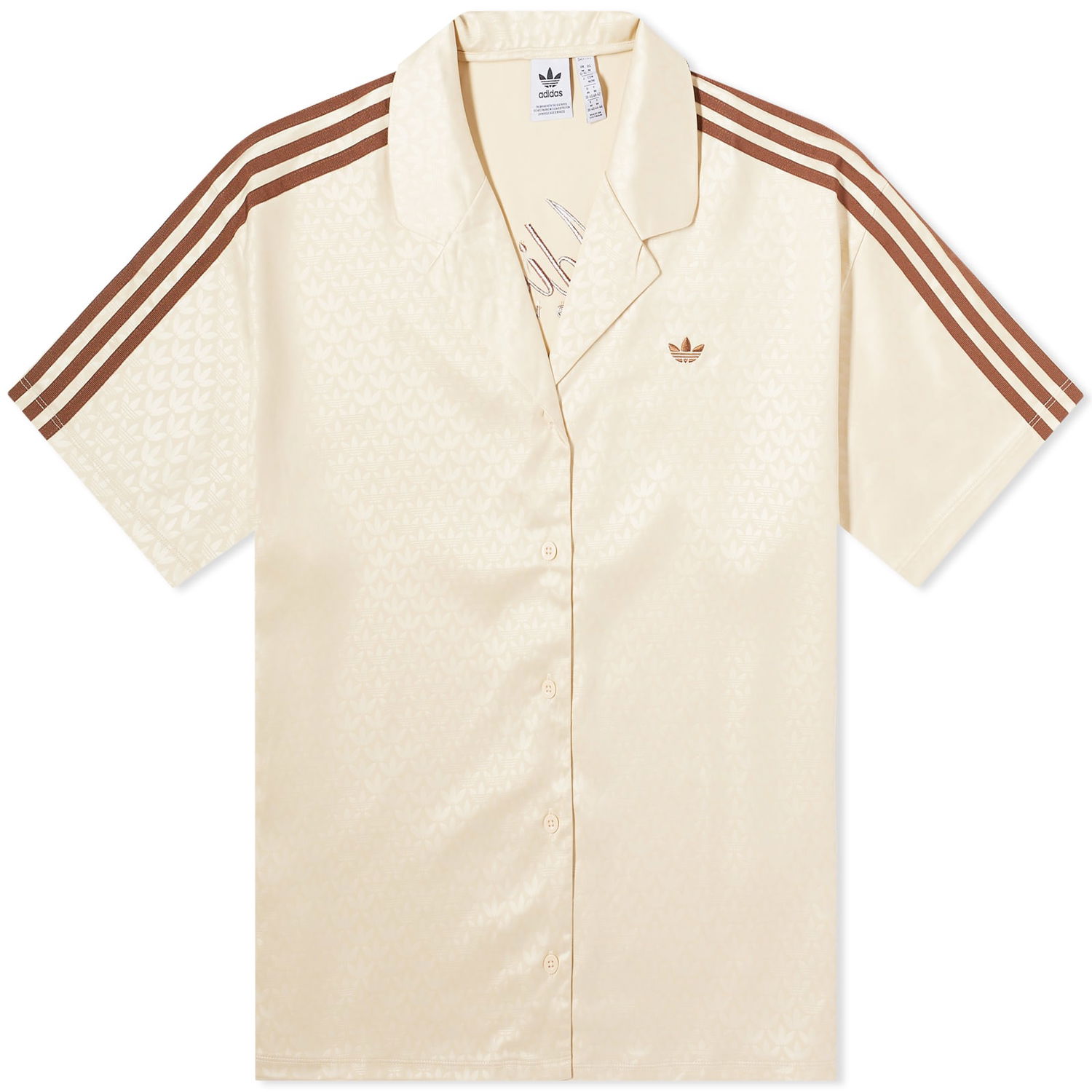 Риза adidas Originals Monogram Button-Down Shirt Бежово | IS3848, 0