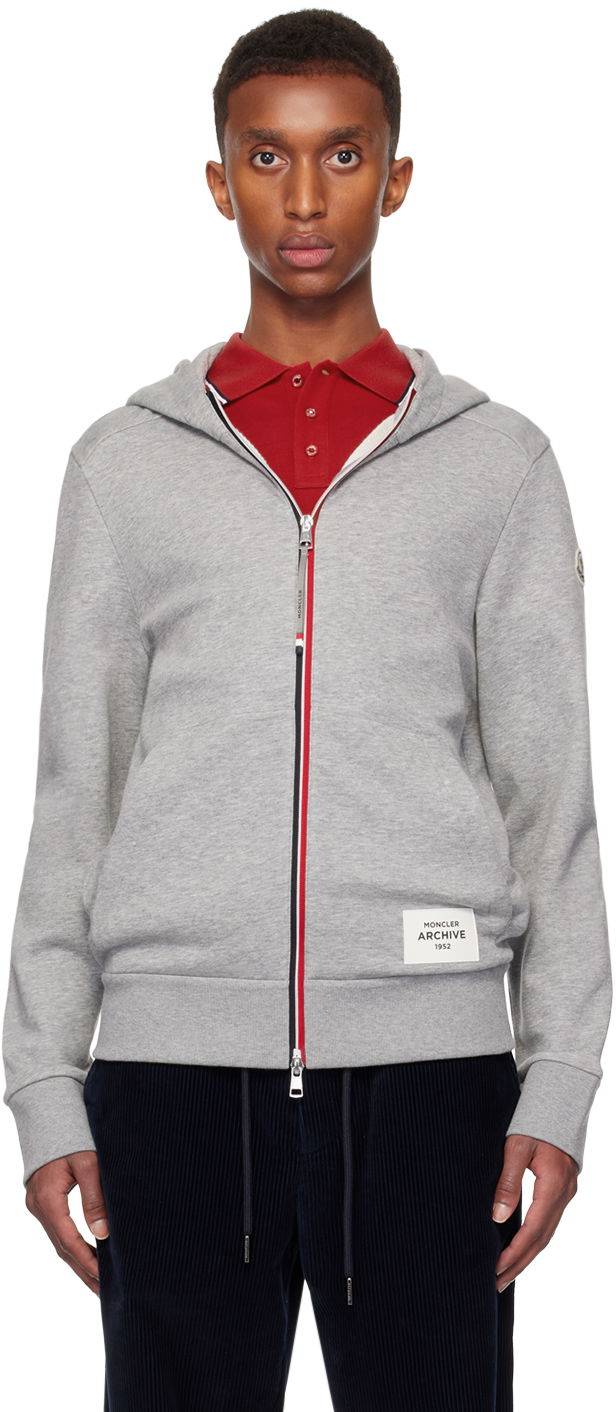 Суитчър Moncler Zip-Up Hoodie With Hood Сиво | J20918G0000489A8F, 0