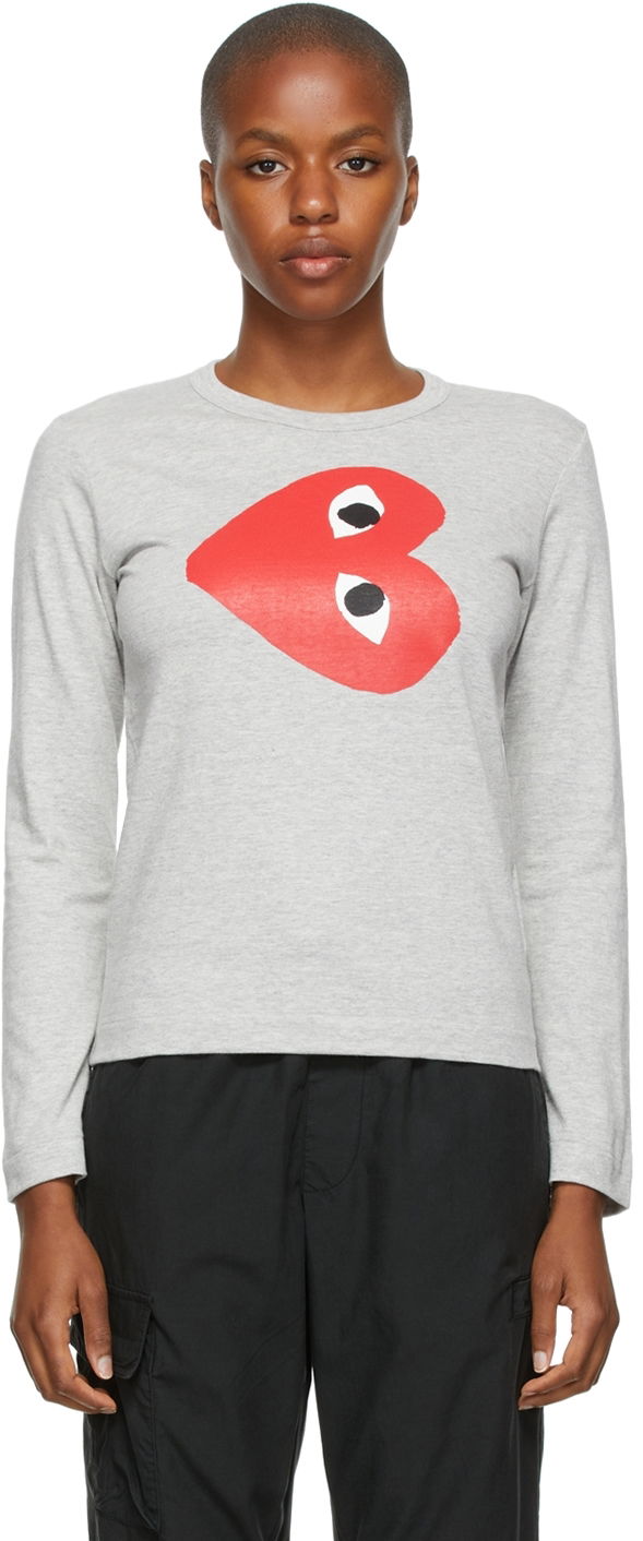 Тениска Comme des Garçons COMME des GARÇONS PLAY Rotated Heart T-Shirt Сиво | P1T267, 0