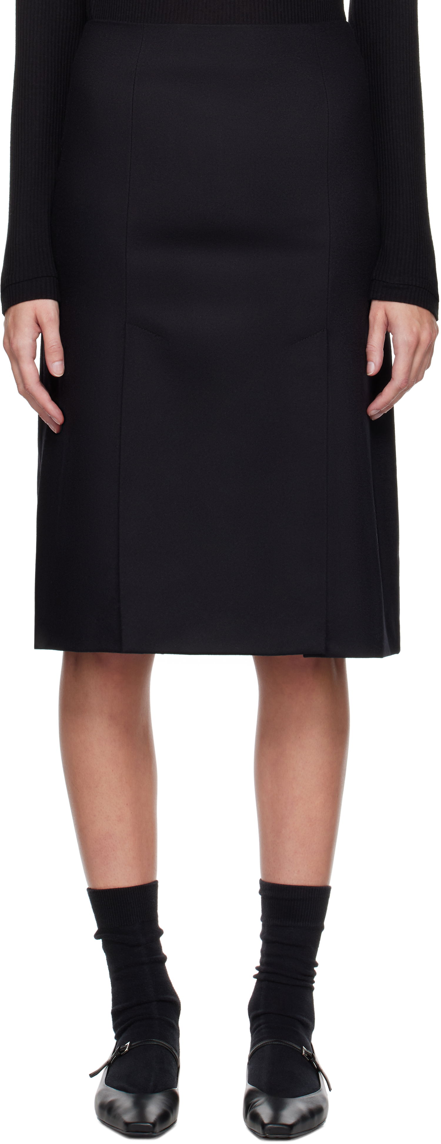 Пола Loulou de Saison Loulou de Saison Helmi Midi Skirt Черно | HELMI, 0