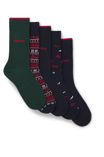 Чорапи BOSS Five-pack regular-length socks with assorted patterns and logo detailing Многоцветен | 50546686, 0