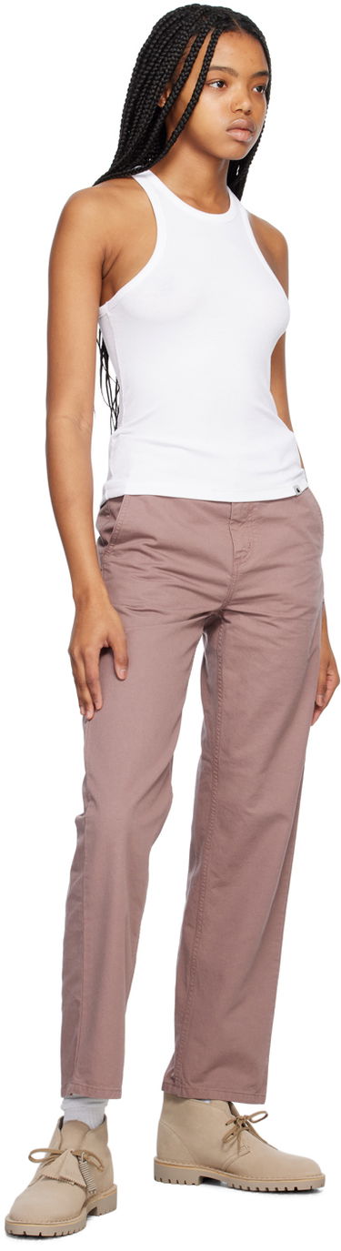 Панталони Carhartt WIP Pierce Cotton Straight Leg Pants Лилаво | I026588, 3