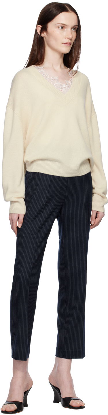 Пуловер Anine Bing ANINE BING Lee Lace-Trim V-Neck Sweater Бежово | A-09-3280-101, 3