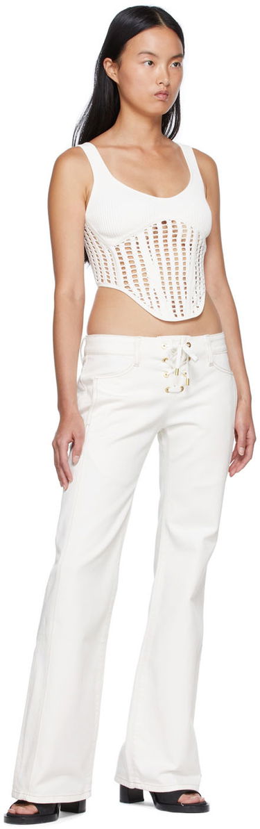Панталони Dion Lee Dion Lee Laced Flare Jeans Бяло | C2046S22, 3