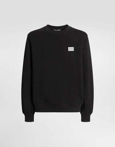Суитчър Dolce & Gabbana Dolce & Gabbana Cotton Sweatshirt With Metal Tag Черно | G9ABJTG7N7BN0000, 0