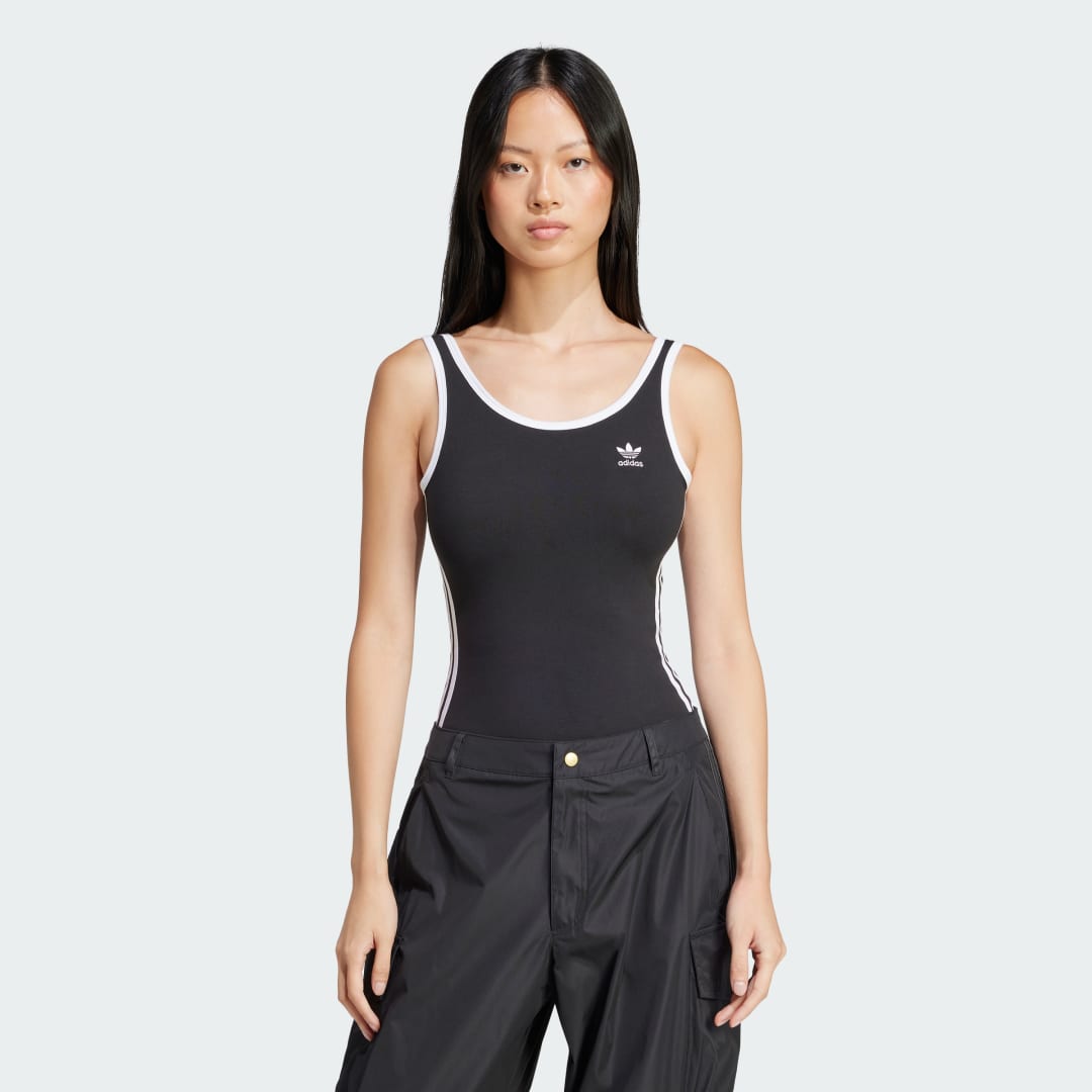 боди adidas Performance 3-Stripes Black Bodysuit Черно | JD4630, 1