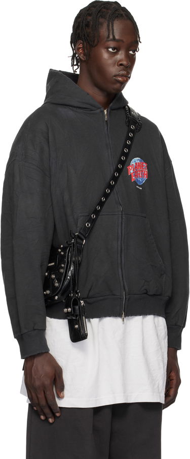 Суитчър Balenciaga Balenciaga 'Planet Earth' Zip Hoodie Черно | 803264TRVD11055, 1