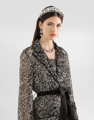 Риза Dolce & Gabbana Lame Lace Belted Vanity Shirt Многоцветен | F5R56TILMCFS0998, 3
