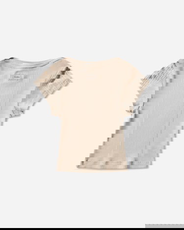 Тениска Jean Paul Gaultier Ribbed Logo Patch Baby T-Shirt Бежово | 26-01-W-TO429-J014 63, 0